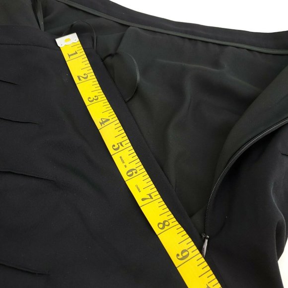 Catherine Malandrino Womens Black Pleated Front Side Slit Pencil Skirt Size 4 - Picture 11 of 14